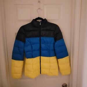 Aqua Women's Puffer.Black, Blue, and Yellow